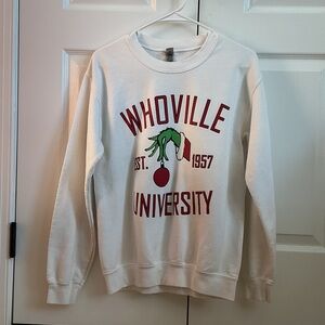 Gildan White Whoville University Sweater